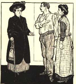 political drawing by Albert Hahn on the subject of women voting