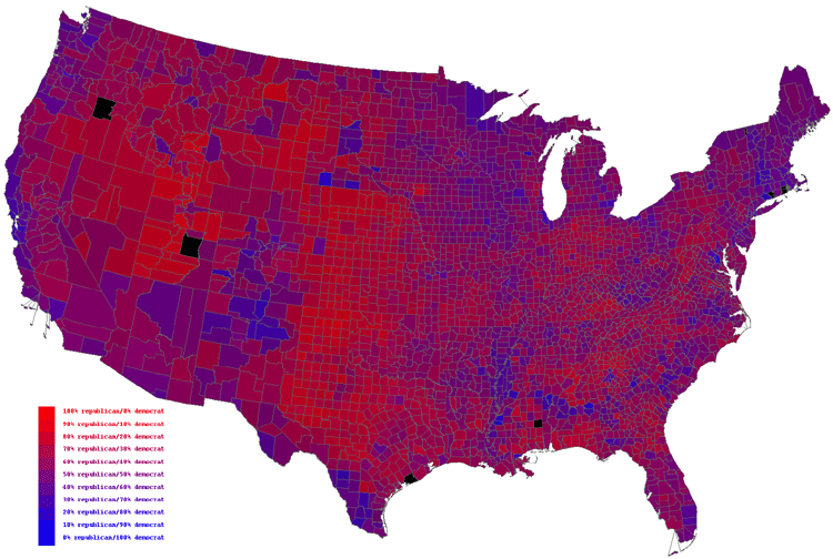 electorial map of the 2000 US president elections