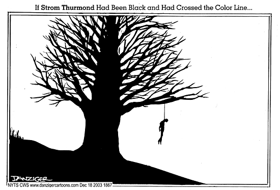 if Strom Thurgood had been black and crossed the color line...