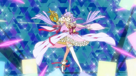 Our heroine transformed into a magic girl