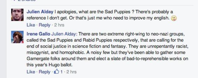 Irene Gallo calls the Puppies what they are: nazis