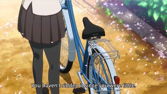 who rides a bicycle for the first time to school
