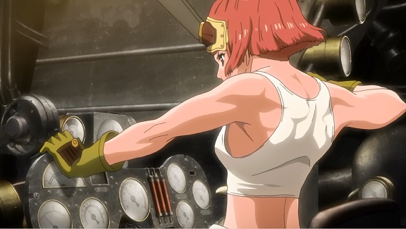 Koutetsujou no Kabaneri: an engineer girl with actual muscles?