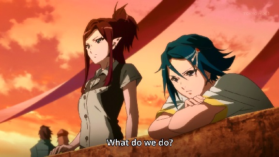 Macross Delta: Hayate and Mirage worry about Messer