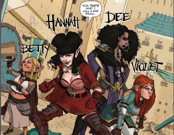 the Rat Queens: Betty, Hannah, Dee and Violet