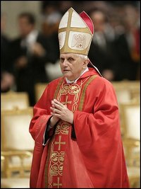 Then still cardinal Ratzinger, now pope Benedict XVI leading a mass