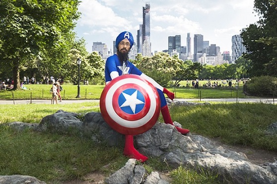 Vishav Jit Singh dressed as Captain America