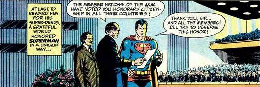 that day that Superman became a citizen of every country in the world