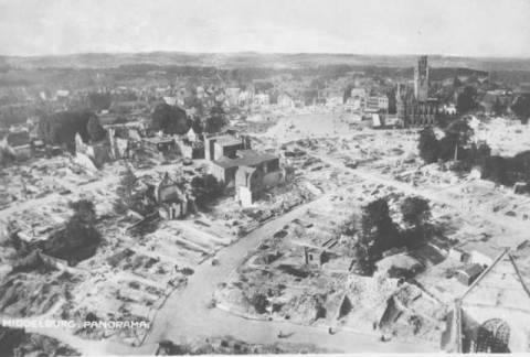 aerial picture of a devastated Middelburg