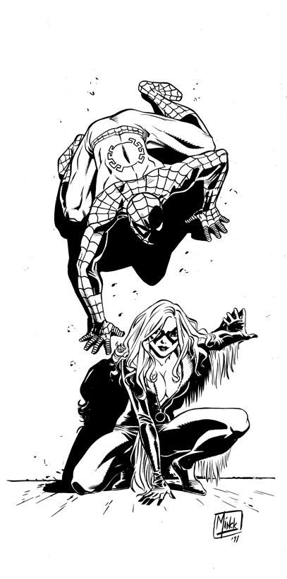 Spider-Man and the Black Cat drawn by Minck Oosterveer