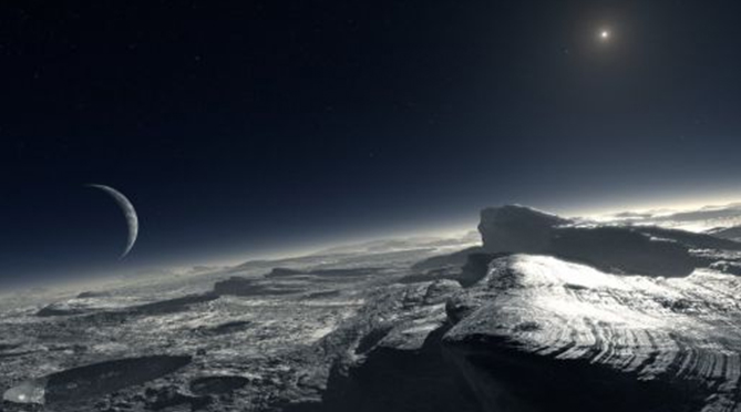 artistic impression of Pluto and Charon. From the New Horizons website