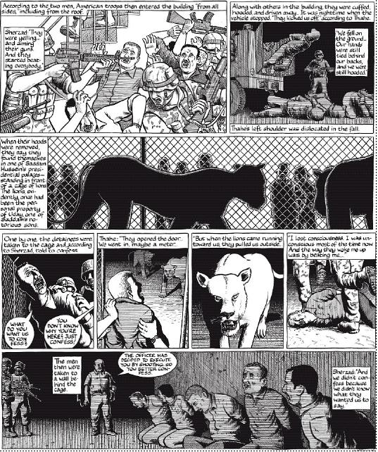 page from Joe Sacco's strip on the testimony of Iraqi victims of US torture